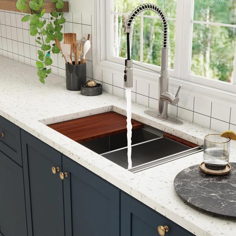 CASAINC 30" L X 19" W Single Bowl Stainless Steel Undermount Kitchen Sink With Faucet