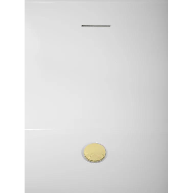 63" Streamline Soaking Freestanding Tub and Tray With Internal Drain