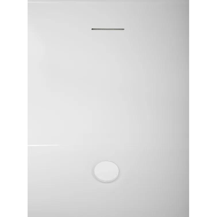 63" Streamline Soaking Freestanding Tub and Tray With Internal Drain