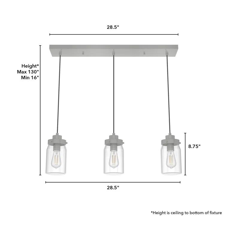 Devon Park 3 - Light Kitchen Island Linear Pendant