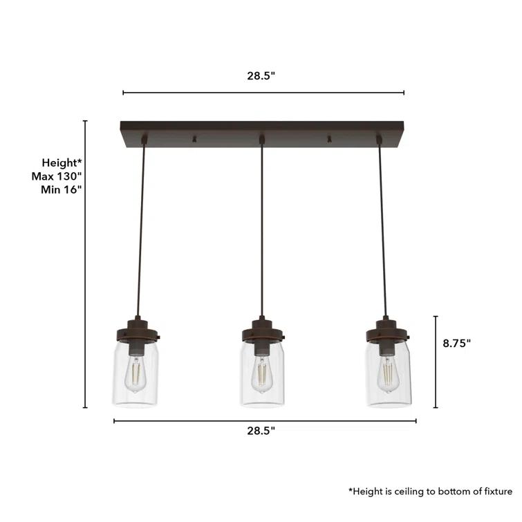 Devon Park 3 - Light Kitchen Island Linear Pendant