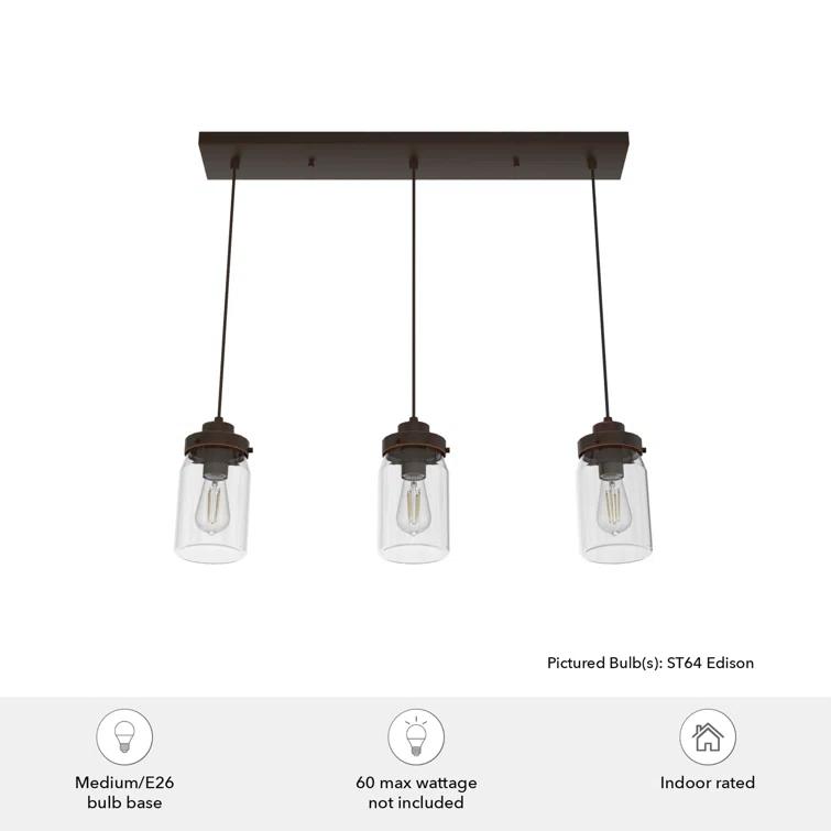 Devon Park 3 - Light Kitchen Island Linear Pendant