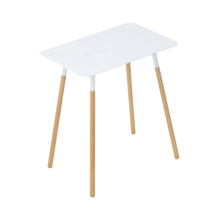 Yamazaki Home Modern Rectangular Side Table For Living Room Or Small Bedside Steel + Wood End Table