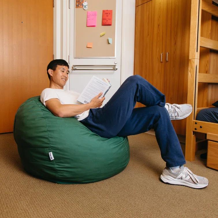 Big Joe Medium 3 Foot Foam Filled Bean Bag Chair with Soft Removeable Cover