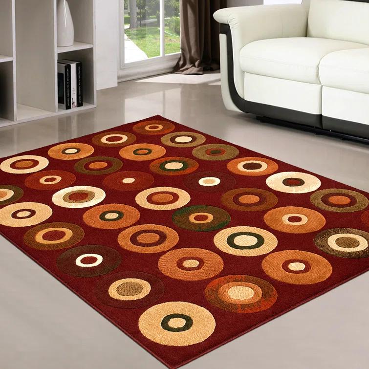 Geometric Red Area Rug