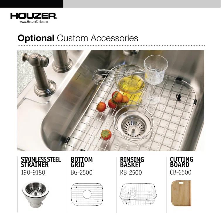 Glowtone 33'' L Drop-In Double Bowl Stainless Steel Kitchen Sink