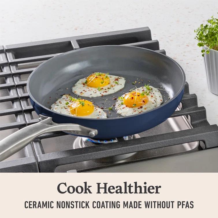 Calphalon  Premier Ceramic Nonstick 8" and 10" Frying Pan Set, Midnight Blue