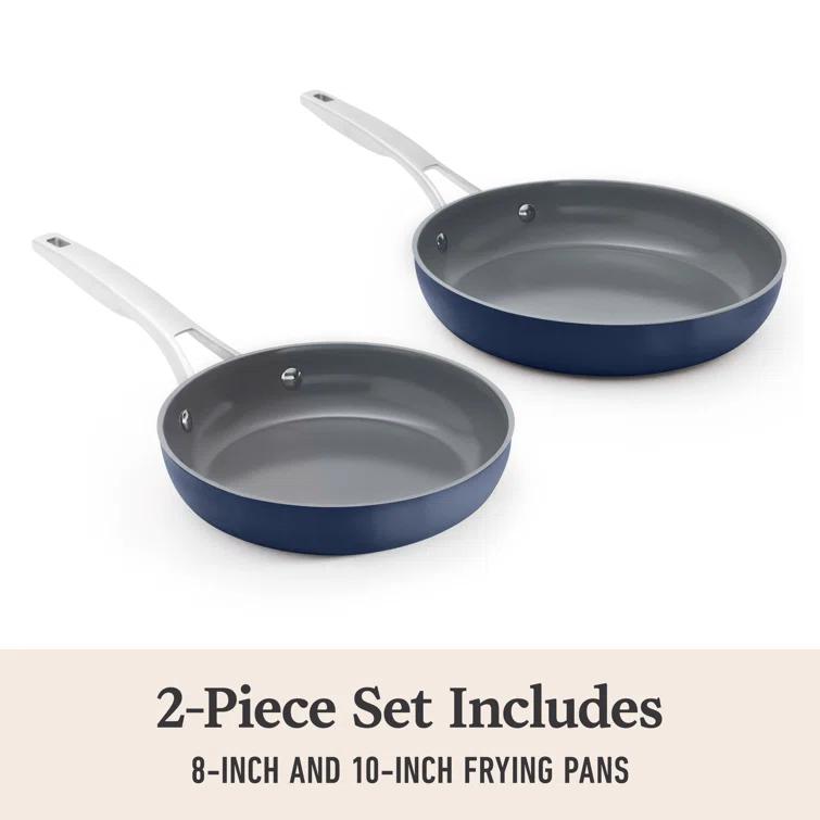 Calphalon  Premier Ceramic Nonstick 8" and 10" Frying Pan Set, Midnight Blue