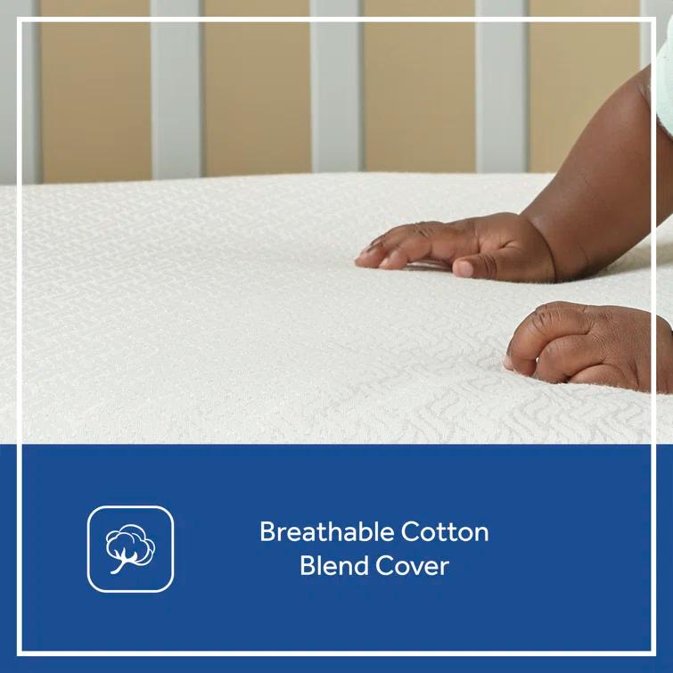 Sealy Posturepedic Grace Breathable Hypoallergenic 2-Stage Waterproof Baby Crib Mattress & Toddler Bed Mattress, GREENGUARD Gold Certified, 52" x 28"