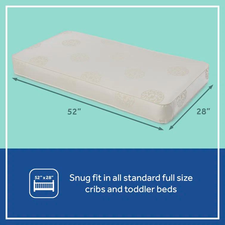 Sealy Posturepedic Grace Breathable Hypoallergenic 2-Stage Waterproof Baby Crib Mattress & Toddler Bed Mattress, GREENGUARD Gold Certified, 52" x 28"