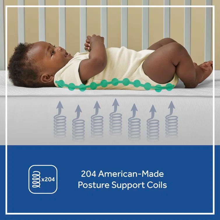 Sealy Posturepedic Grace Breathable Hypoallergenic 2-Stage Waterproof Baby Crib Mattress & Toddler Bed Mattress, GREENGUARD Gold Certified, 52" x 28"