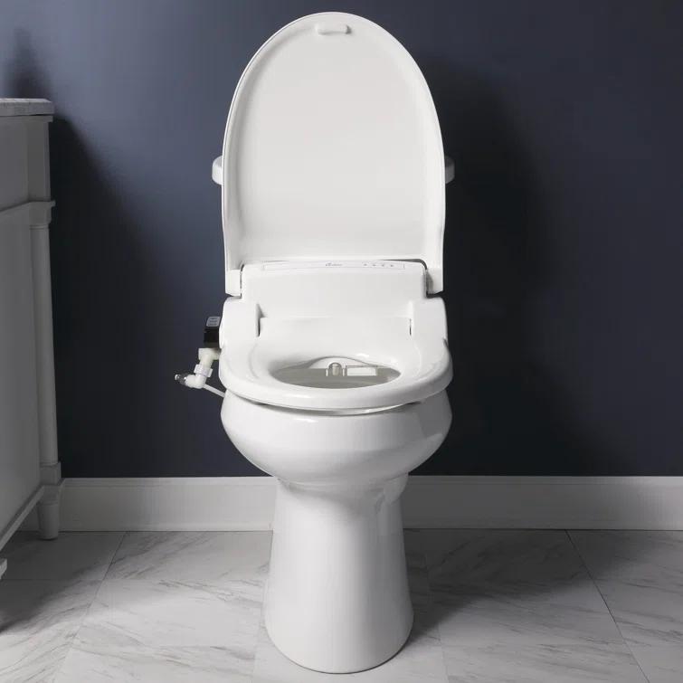Bio Bidet by BEMIS 7ZBB1000R DRY BB1000 Round Bidet Toilet Seat, Electric, Warm Water with Air Dryer + 6 Bidet Towels