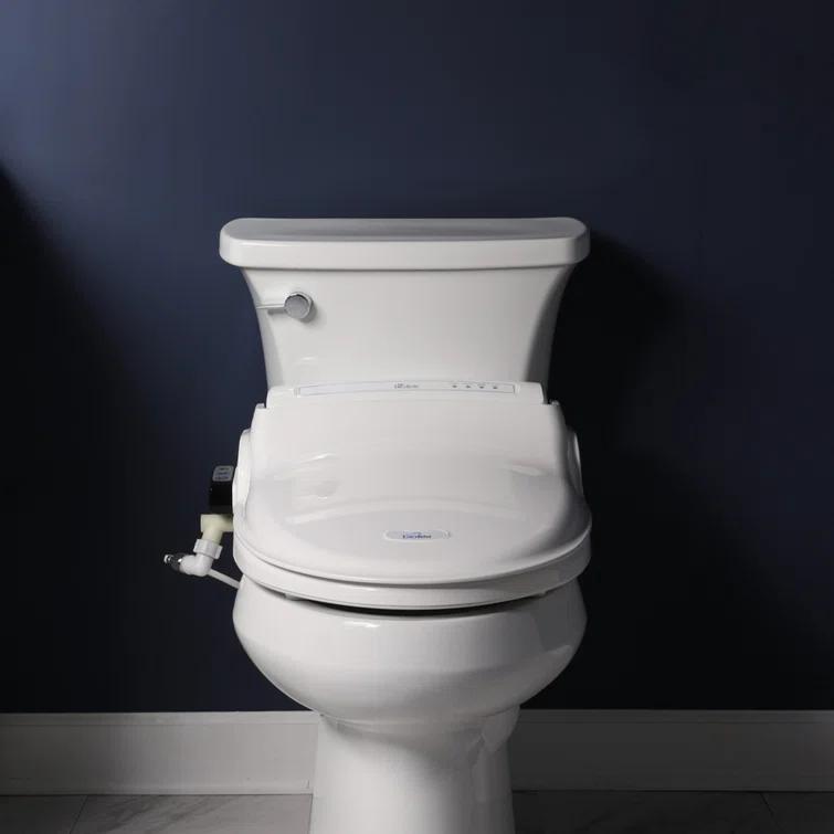 Bio Bidet by BEMIS 7ZBB1000R DRY BB1000 Round Bidet Toilet Seat, Electric, Warm Water with Air Dryer + 6 Bidet Towels