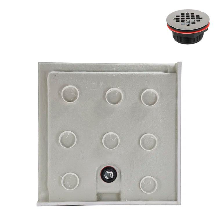 Streamline Bath NT-2151-36BL-RH Streamline NT-2151-36BL-RH 36 in. x 36 in. Corner Acrylic Shower Base in Glossy Black with Right Hand Drain, Drain Included