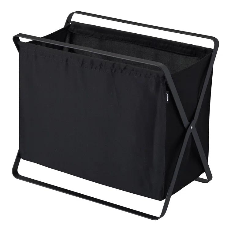 Yamazaki Home Laundry Basket - Foldable Storage Hamper Organizer, Steel, 10.9 gallons, Handles