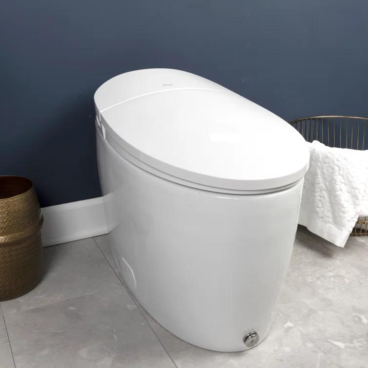 Bio Bidet by BEMIS Discovery DLX Smart Bidet Toilet, Tankless, Auto Open and Close with Kick Flush, Self Cleaning Discovery DLX