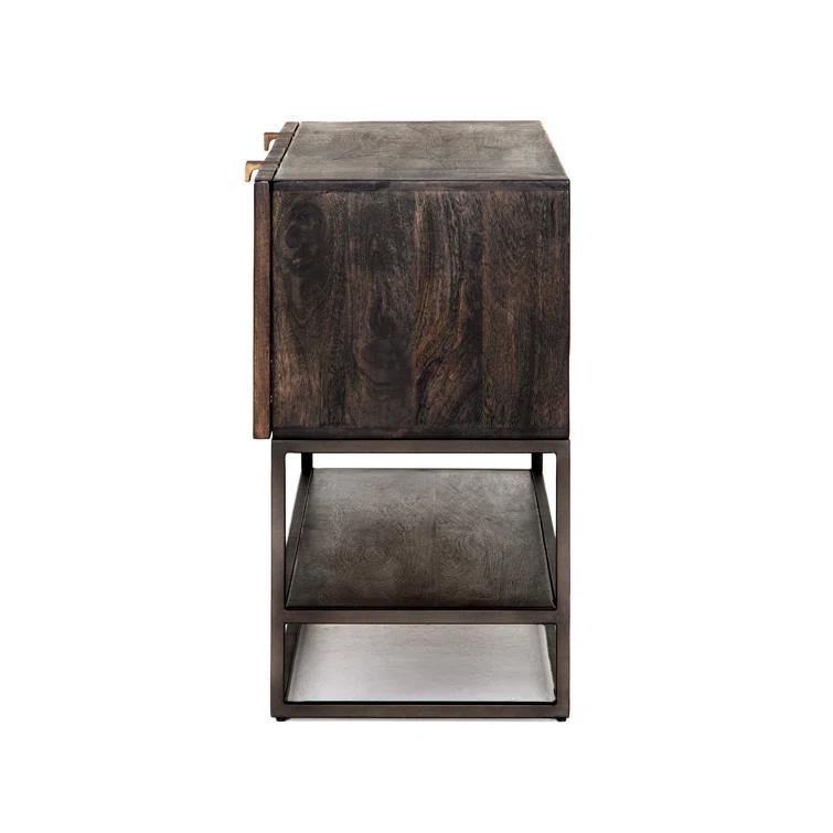 Carved Mango Wood Media Console (56")
