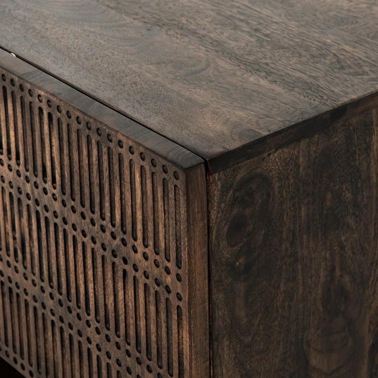 Carved Mango Wood Media Console (56")
