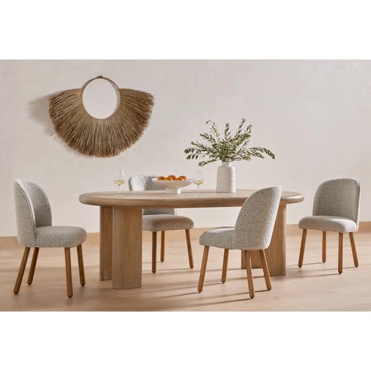 Jaylen Oval Extendable Light Brown Oak Dining Table