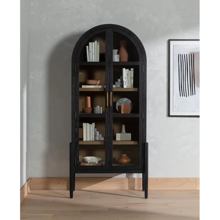 Apolline Curio Cabinet - Oak and Black