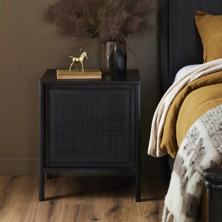 Hannah Nightstand - Black and Black / Left-Side