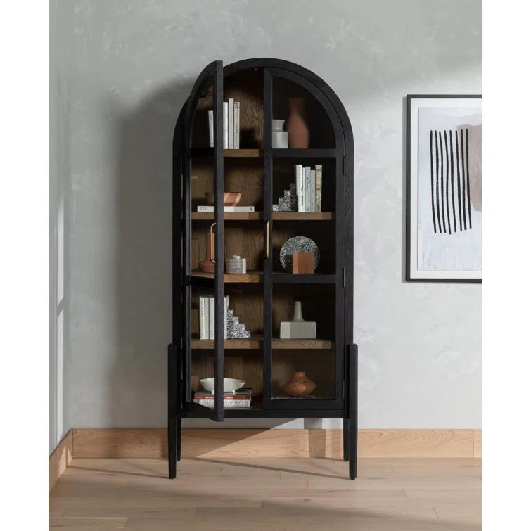 Apolline Curio Cabinet - Oak and Black