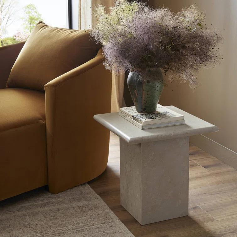 Leonel Side Table - Cream Marble