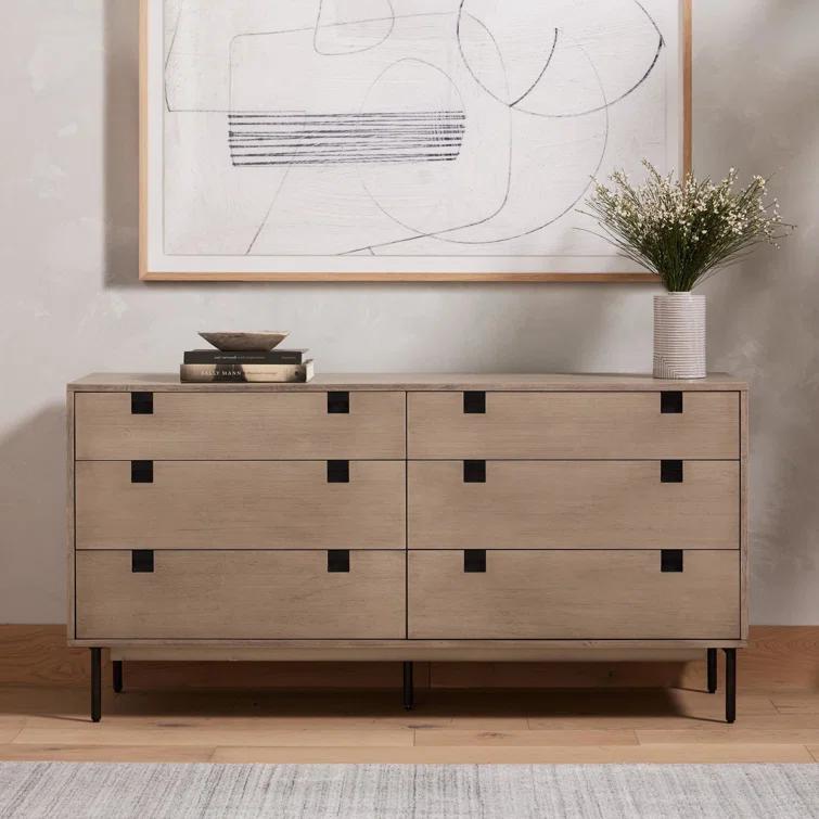 Iron & Acacia 6-Drawer Dresser (62")