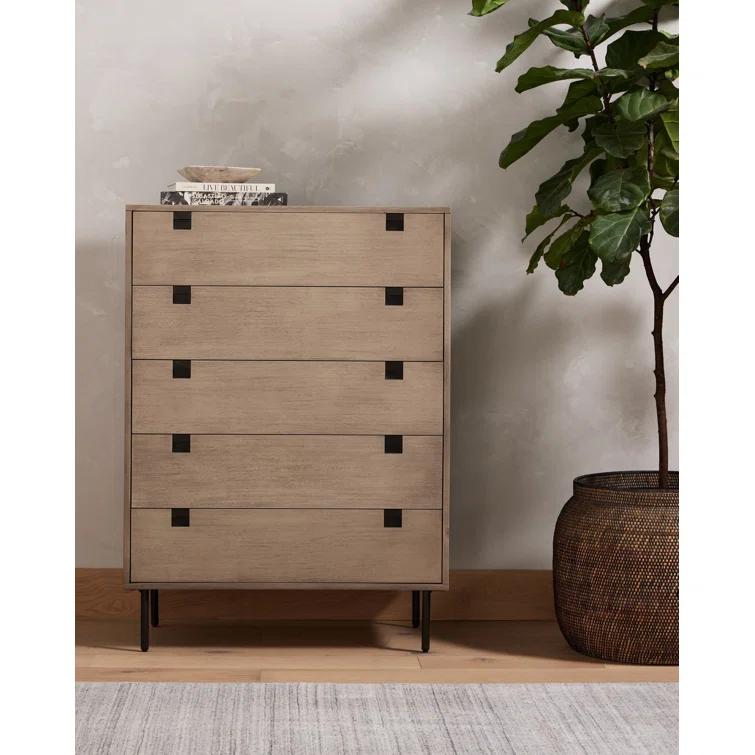 Iron & Acacia 5-Drawer Dresser (36")