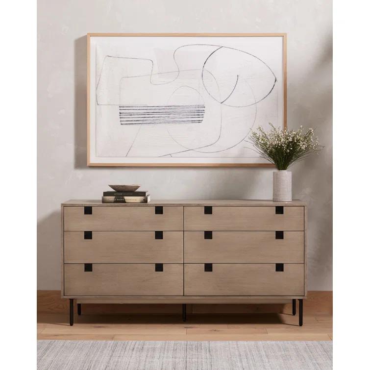 Iron & Acacia 6-Drawer Dresser (62")