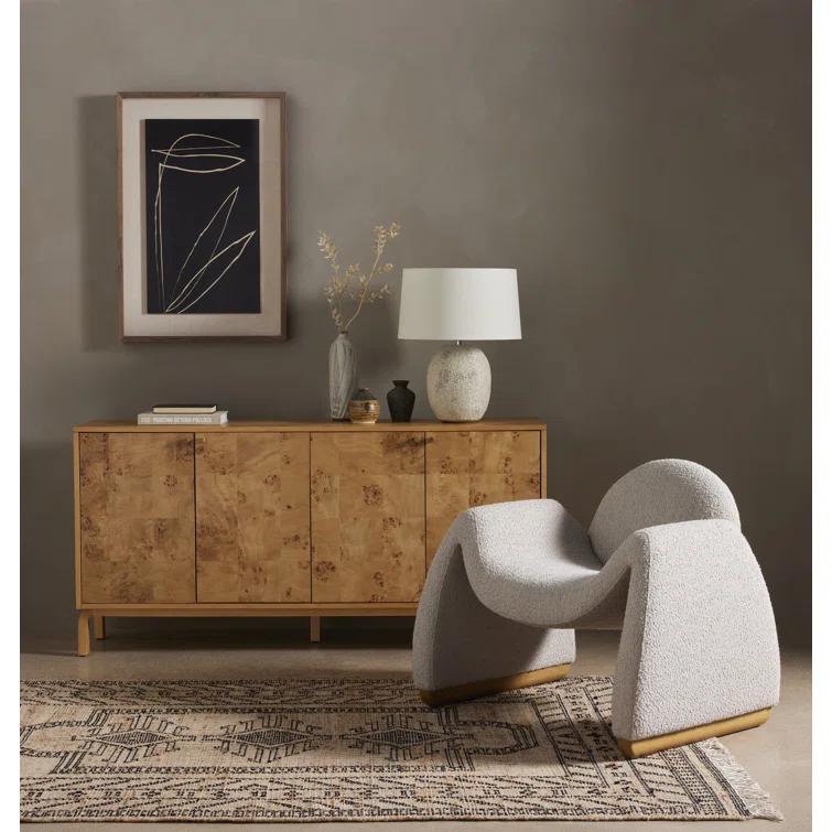 Sonoma Butterscotch Leather Barrel Accent Chair