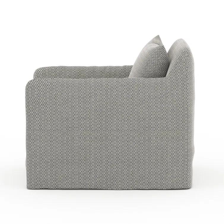 Gray Swivel Dining Chair with Cushions