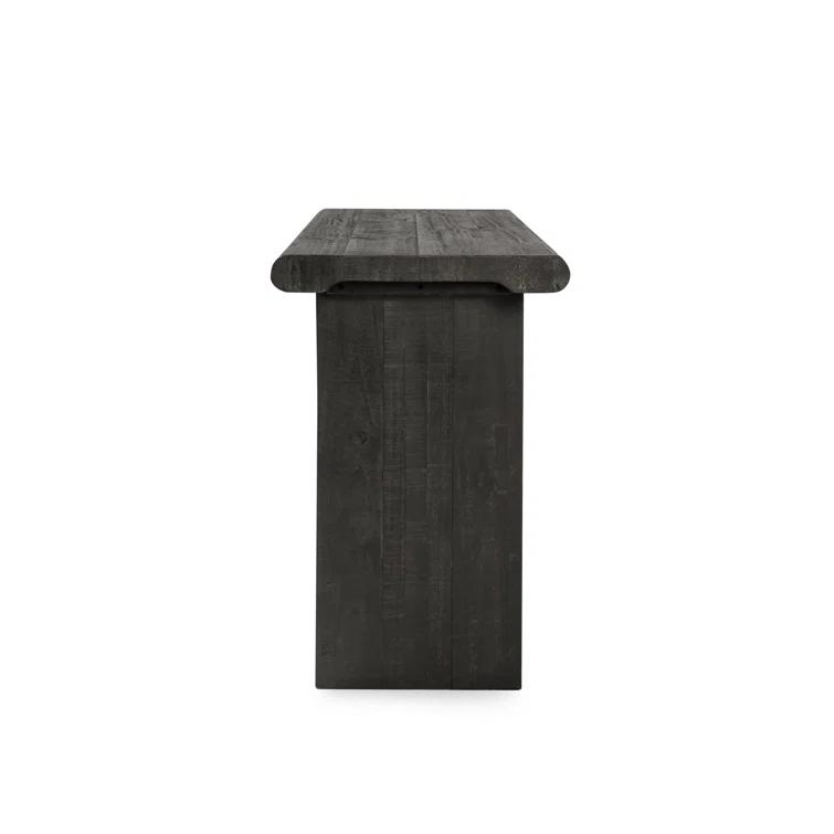 Larson 68" Black Solid Pine Wood Console Table with Shelf