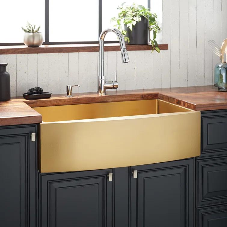 33'' L Farmhouse / Apron Single Bowl Stainless Steel Kitchen Sink
