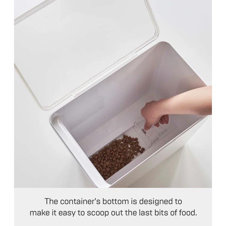 Yamazaki Home Airtight Pet Food Large Storage Container With Transparent Lid, 3.2 gallons