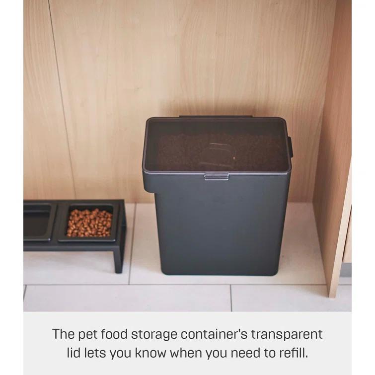 Yamazaki Home Airtight Pet Food Large Storage Container With Transparent Lid, 3.2 gallons