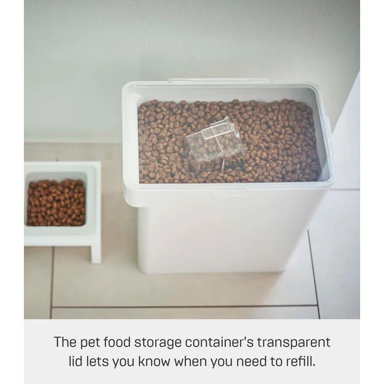 Yamazaki Home Airtight Pet Food Large Storage Container With Transparent Lid, 3.2 gallons