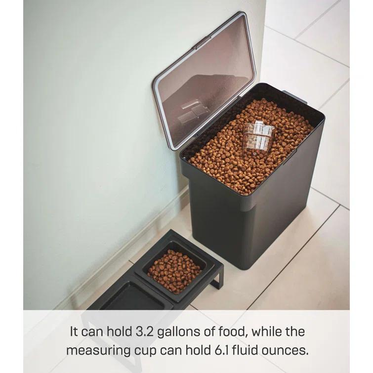 Yamazaki Home Airtight Pet Food Large Storage Container With Transparent Lid, 3.2 gallons