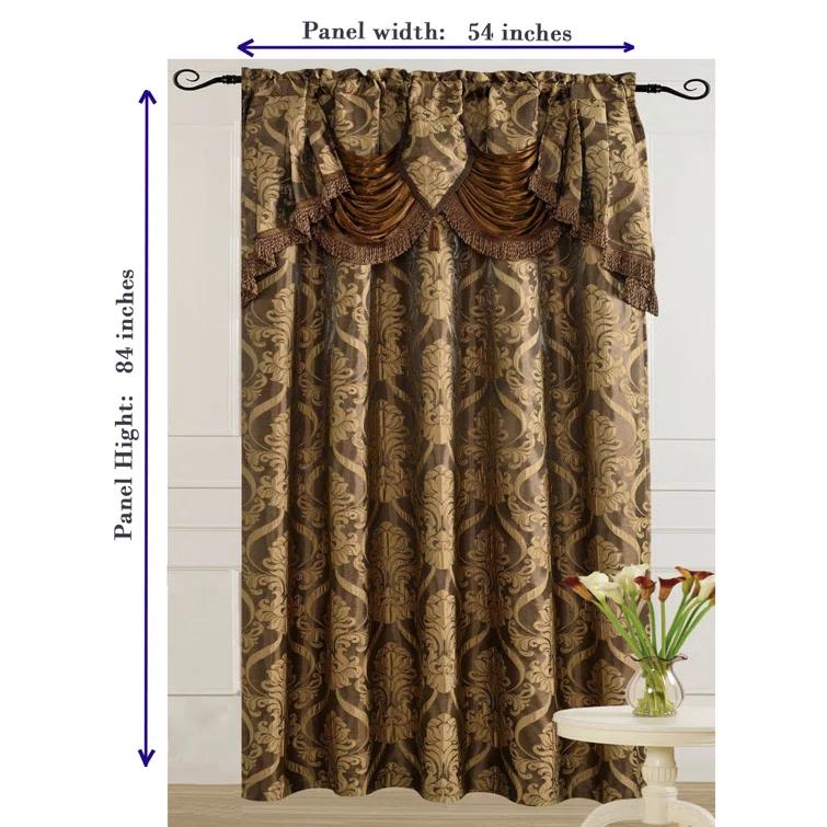 Venice Collections Polyester Room Darkening Curtain Single Panel