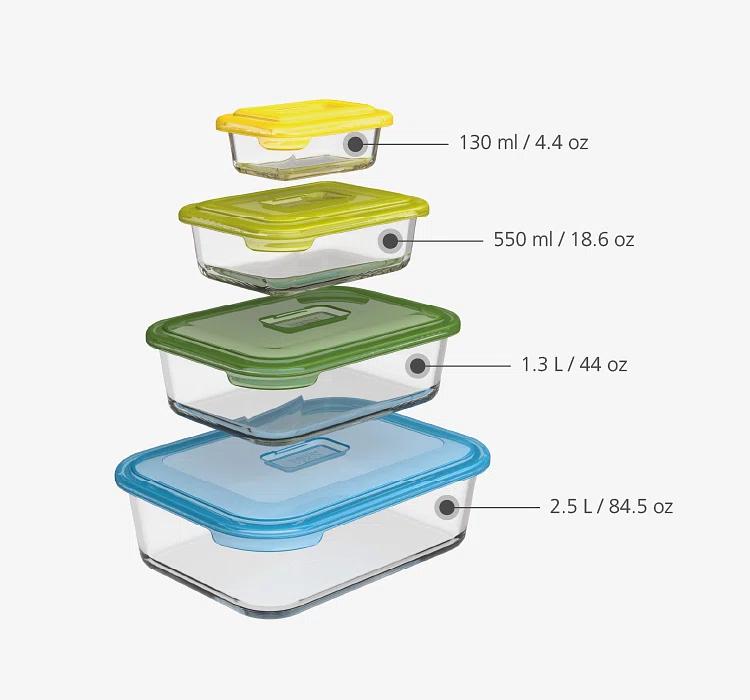 Joseph Joseph Joseph Joseph Nest 8-Piece Glass Food Storage Containers