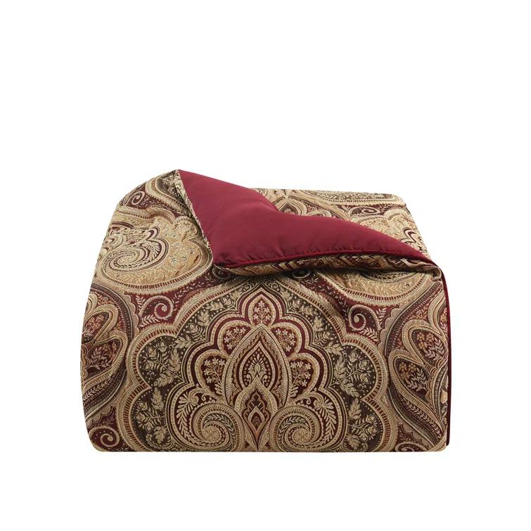 California King Ivory Woven Damask Comforter Set