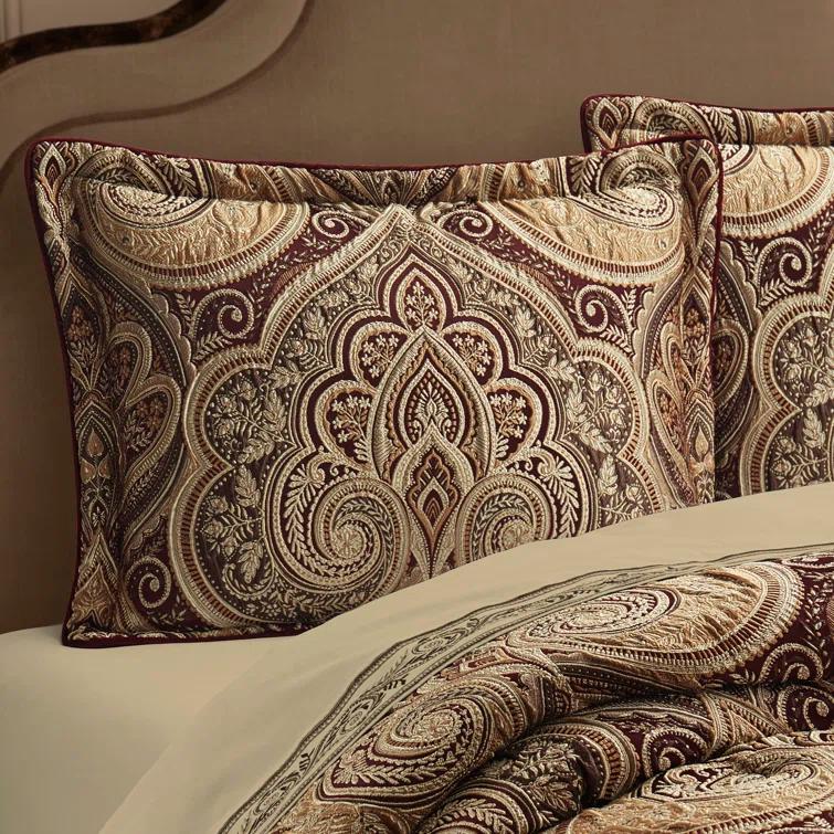 California King Ivory Woven Damask Comforter Set