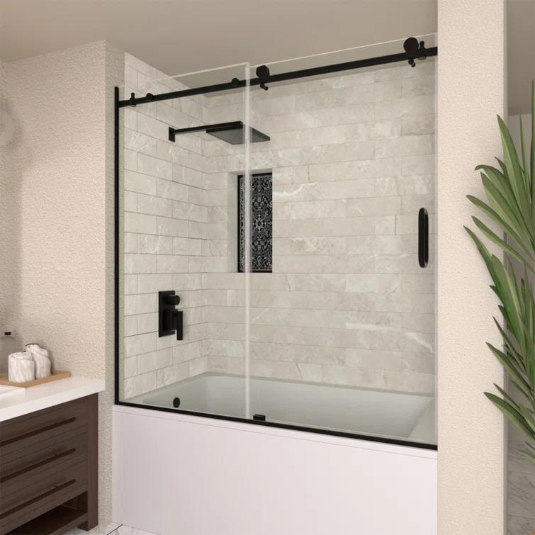 60'' - W x 60'' H Door Semi-Frameless Tub Door with