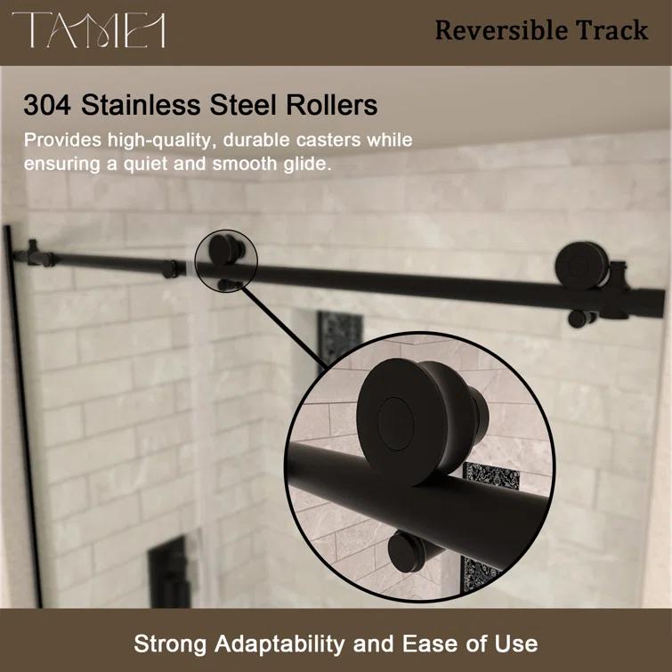 60'' - W x 60'' H Door Semi-Frameless Tub Door with