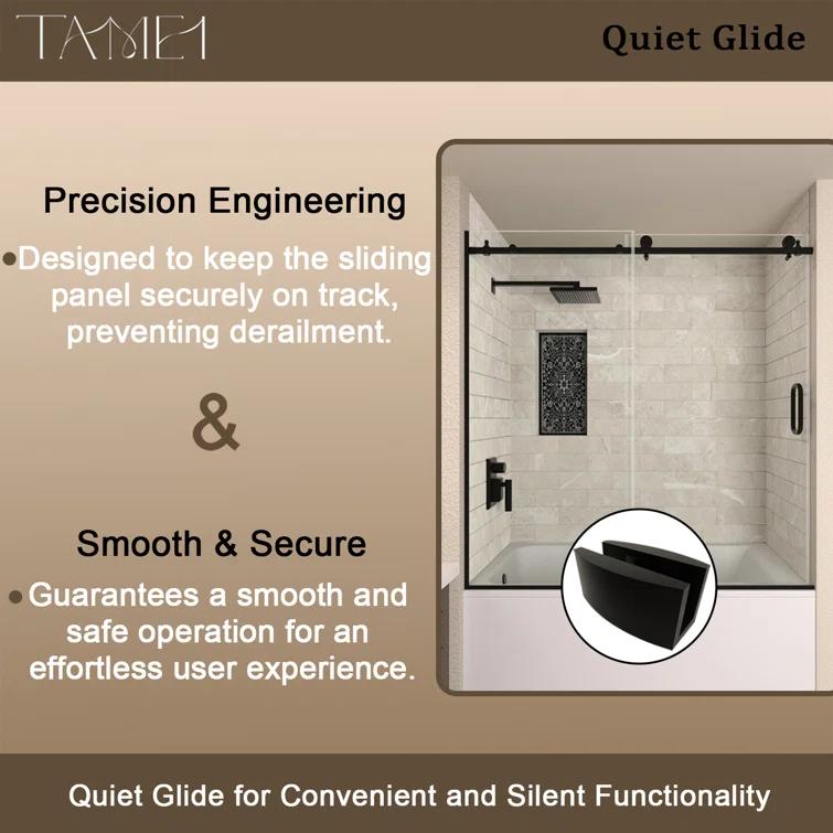 60'' - W x 60'' H Door Semi-Frameless Tub Door with