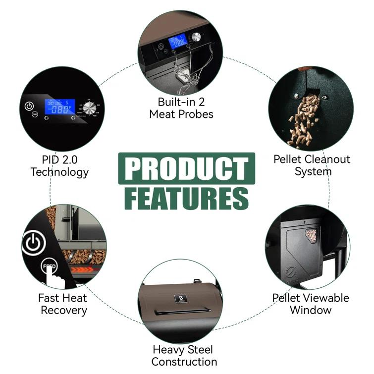 Z GRILLS 697 sq.in Pellet Grill with Temps Controller 2.1 and Latest Functions