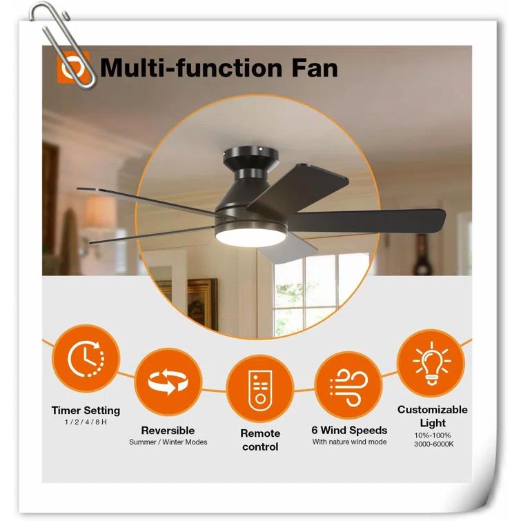 Ivy Bronx Myhrren Ceiling Fan with LED Lights