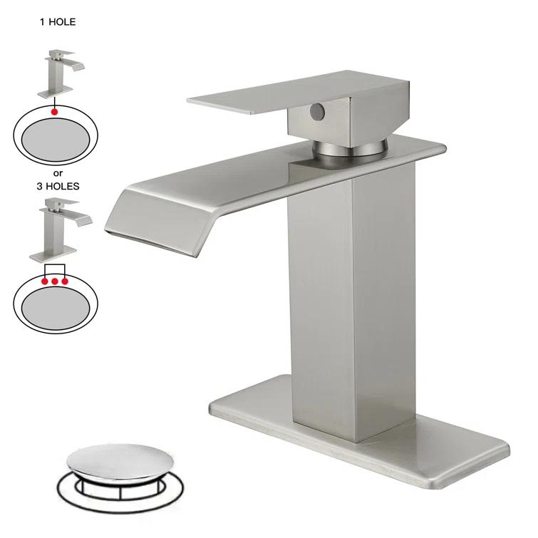 1 Single-handle Bathroom Faucet with Drain Assembly