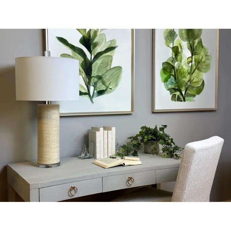 Artificial Green Ivy Plant in Gray Cylinder Pot