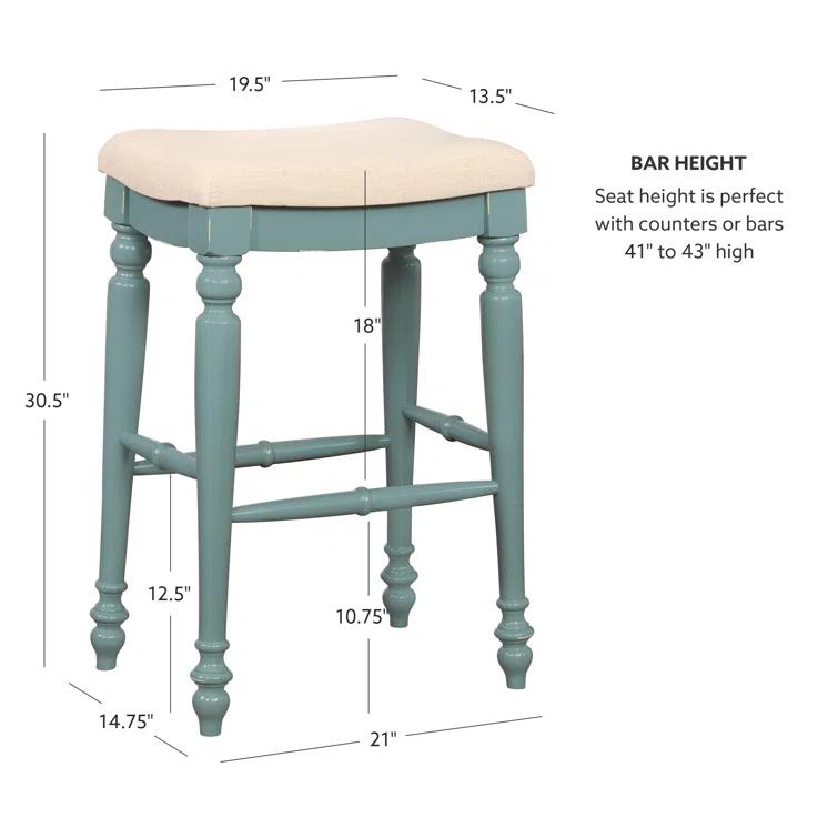 Kelly Clarkson Home Jordyn Backless Upholstered Wood Counter & Bar Stool